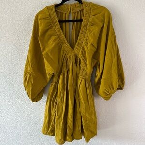 Free people mustard yellow mini dress